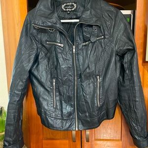 Ambiance vegan leather women’s jacket, waist length, 4 pocket Indoor/outdoor